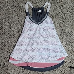 Medium, grey, pink, and beige tank top